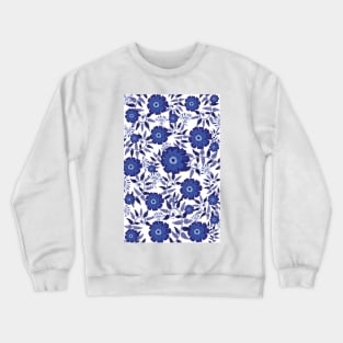 Blue and white Portuguese azulejo inspired pattern Crewneck Sweatshirt